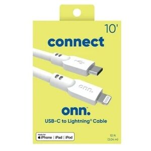 onn 10ft Lightning to USB-C MFI Certified Fast Charging Cable NWT